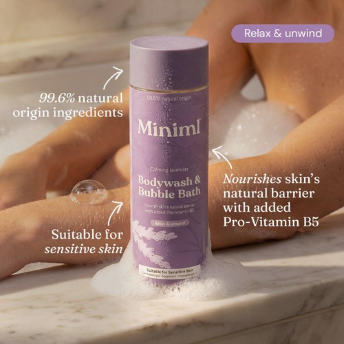 Miniml Body Wash & Bubble Bath Calming Lavender