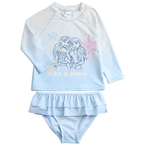 M&S Girls Disney Frozen Long Sleeve Swimsuit, 5-6 Y, Blue