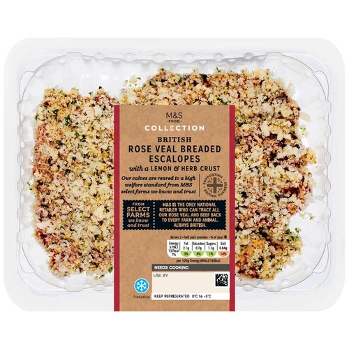 M&S Select Farms British Rose Veal Breaded Escalopes