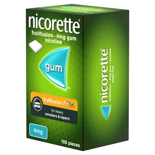 Nicorette Fruit Fusion Chewing Gum, 4 mg, 105 count (Stop Smoking Aid)