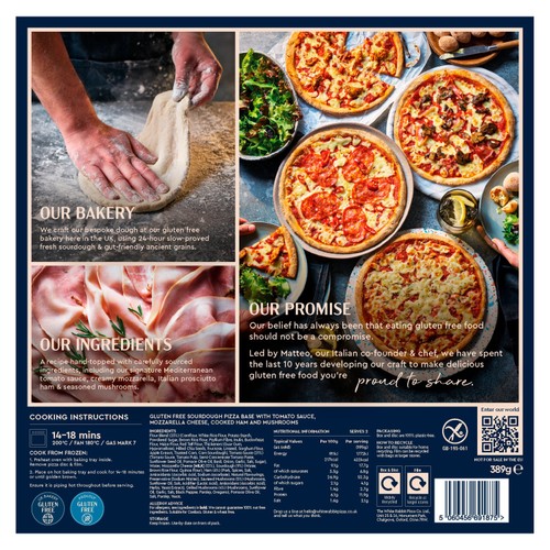 White Rabbit Gluten Free Prosciutto Ham & Mushroom Romana 10"
