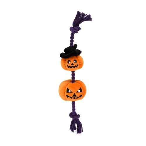 Petface Double Trouble Pumpkin Plush & Rope Dog Toy