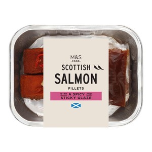Scottish Salmon Fillets with a Spicy and Sticky Glaze