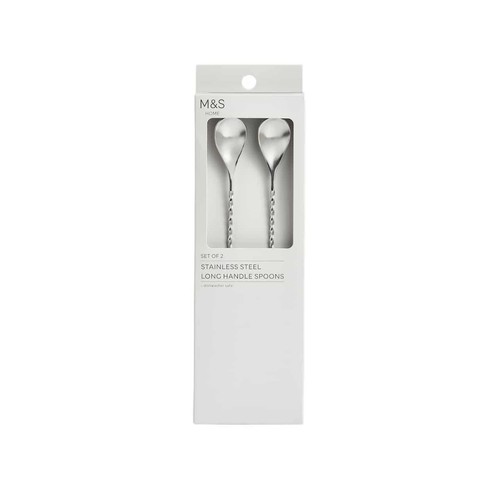 M&S Stainless Steel Latte Spoons, Silver