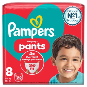 Pampers Baby Dry Nappy Pants Size 8 Essential Pack