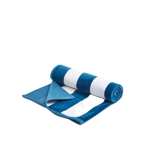 M&S Pure Cotton Striped Sand Resistant Beach Towel, One Size, Navy