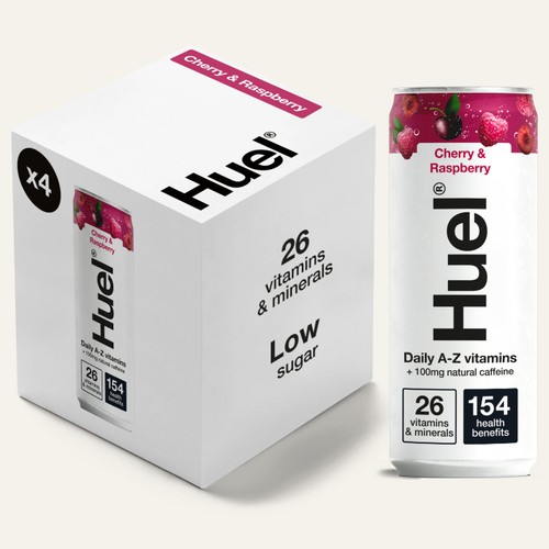 Huel Daily A-Z Cherry & Raspberry Sparkling Multivitamin Energy Drink
