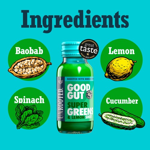 UNROOTED Super Greens, Lemon & Baobab Single Shot