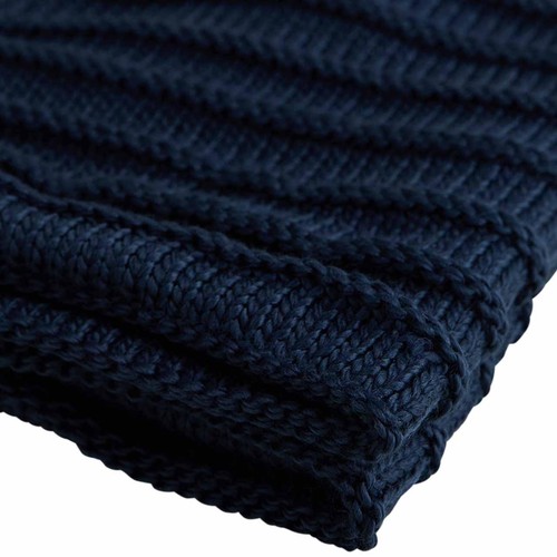 M&S Ribbed Knitted Throw, Navy