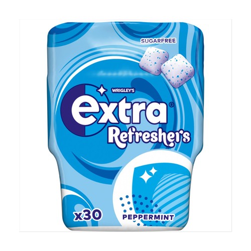 Extra Refreshers Peppermint Sugarfree Chewing Gum Bottle 30 Pieces