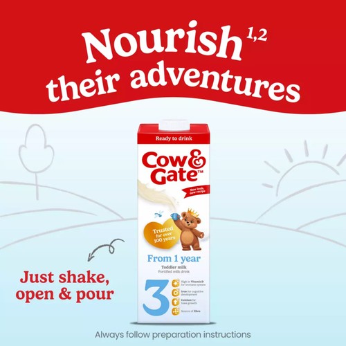 Cow & Gate 3 Toddler Milk Formula Liquid Ready to Feed 1-3 Years