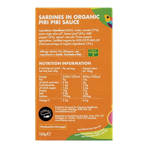 Fish4ever Sardines in Organic Piri Piri Sauce