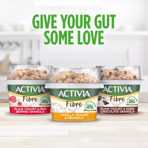 Activia Fibre Plain Yogurt & Red Berries Museli Breakfast Pot