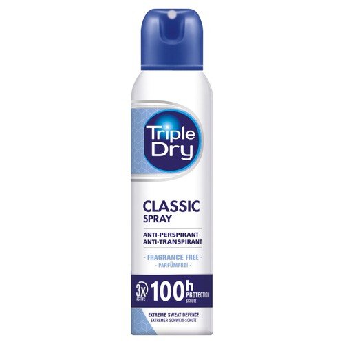 Triple Dry Classic Fragrance-Free Anti-Perspirant Spray 100-Hours