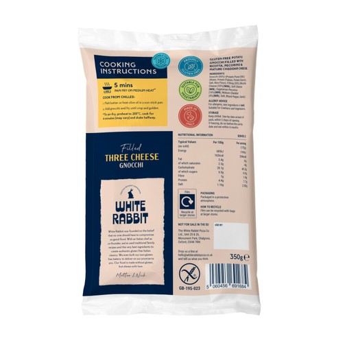 White Rabbit Gluten Free Three Cheese Filled Gnocchi