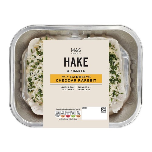 M&S Hake Fillet Barber's Cheddar Rarebit Serves 2