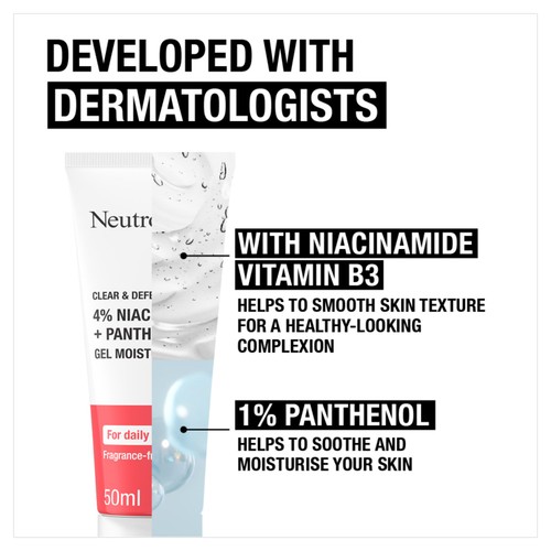 Neutrogena Clear & Defend + Gel Moisturiser with 4% Niacinamide + Panthenol