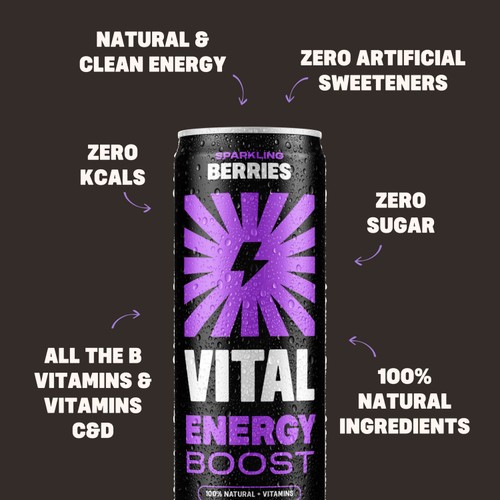 Vital Drinks Natural Energy Sparkling Berries