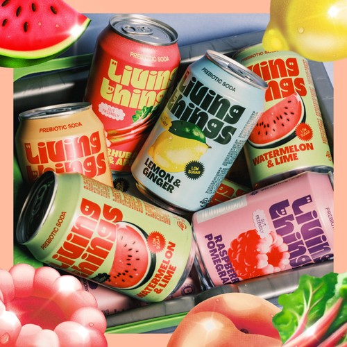Living Things Peach & Blood Orange Biotic Soda