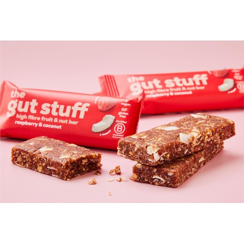 The Gut Stuff Raspberry & Coconut Fruit & Nut High Fibre Box of Bars 