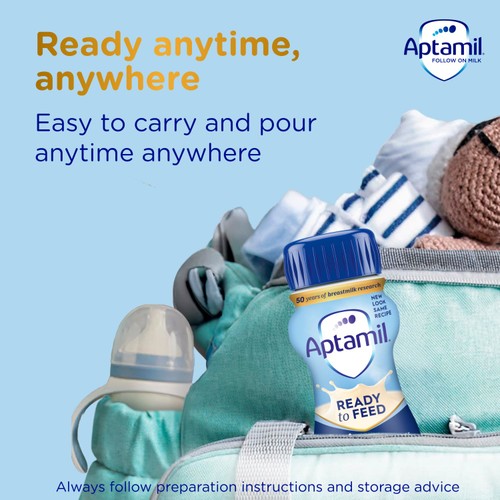 Aptamil 2 Follow On Baby Milk Formula Liquid Ready to Feed 6-12 Months