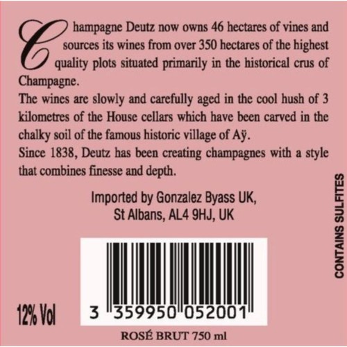 Deutz Brut Rose Champagne with Gift Box