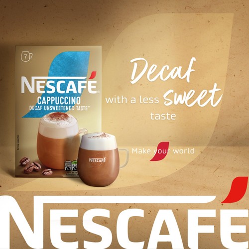 Nescafe Cappuccino Decaf Unsweet Instant Coffee 7 Sachets