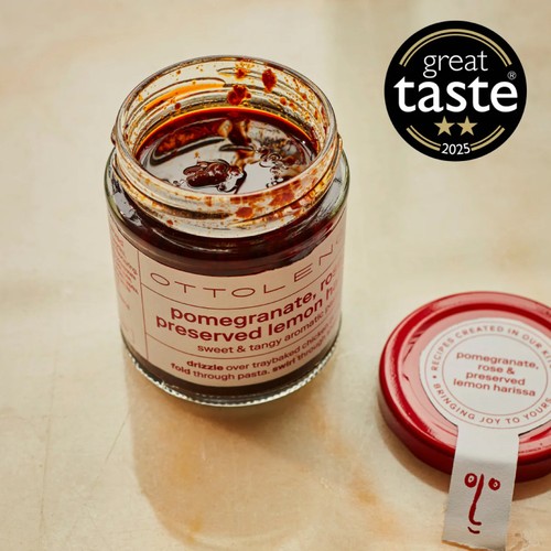 Ottolenghi Pomegranate, Rose and Preserved Lemon Harissa