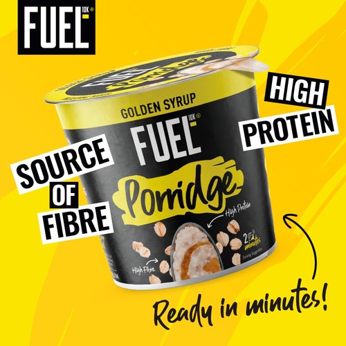 FUEL 10K High Protein Golden Syrup Porridge Oat Cereal Pot