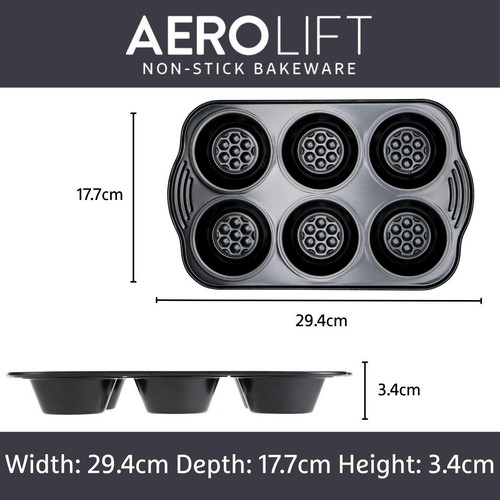 Prestige Aerolift Carbon Steel Muffin Tin 6 Cup