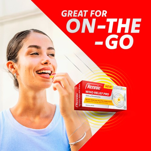 Rennie Wind Relief Pro 250mg Simeticone Capsules
