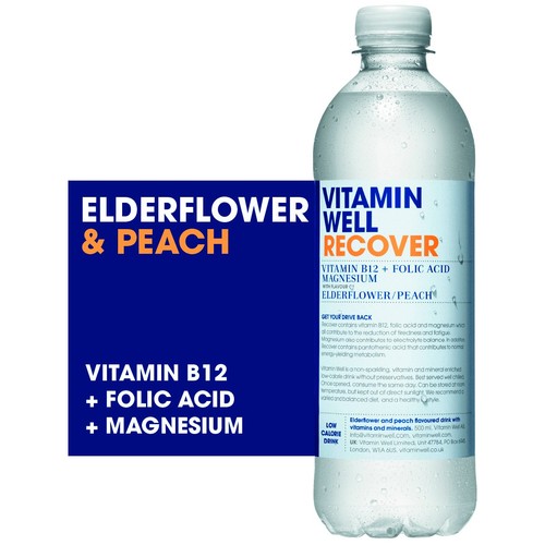 Vitamin Well Water Recover Elderflower & Peach