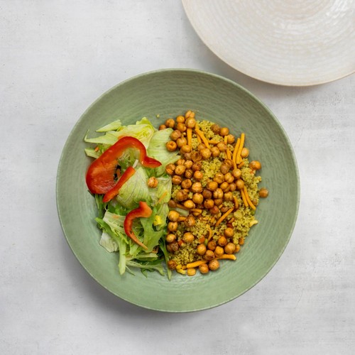 KitchenCraft Stoneware Coupe 22cm Bowl Set, Green