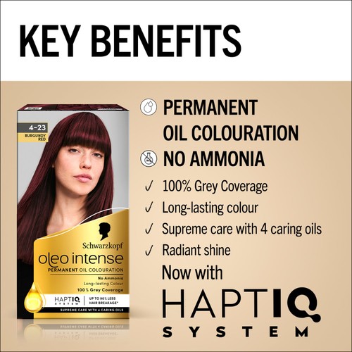 Schwarzkopf Oleo Intense Permanent Oil Colour 4-23 Burgundy Red Hair Dye