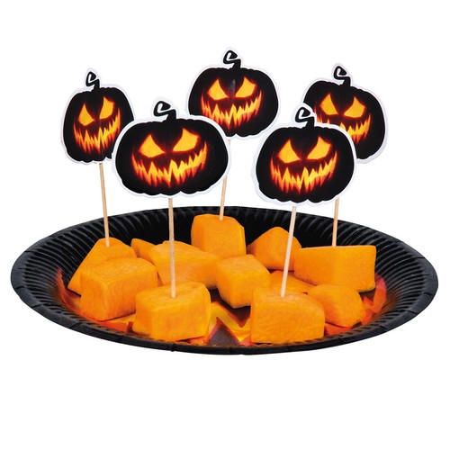 Set of Creepy Pumpkin Cocktail Sticks 12cm