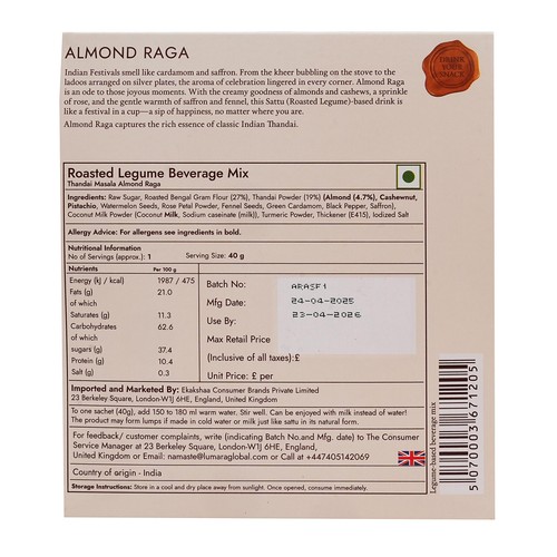 Lumara  Almond Raga roasted chana sattu almond drink