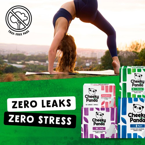 Cheeky Panda Light Period Pads with Biodegradable Bamboo Lining and Core