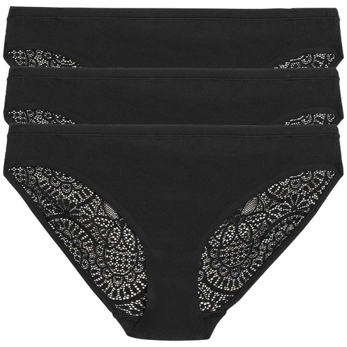 M&S Body Lace Bikini Knickers, 3 Pack, 14, Black