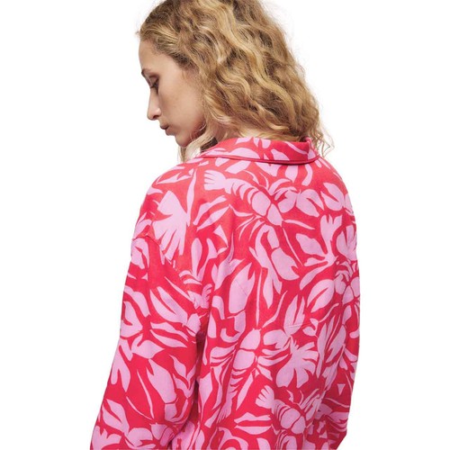 M&S Lobster Print Pyjama Top, 8, Pink 