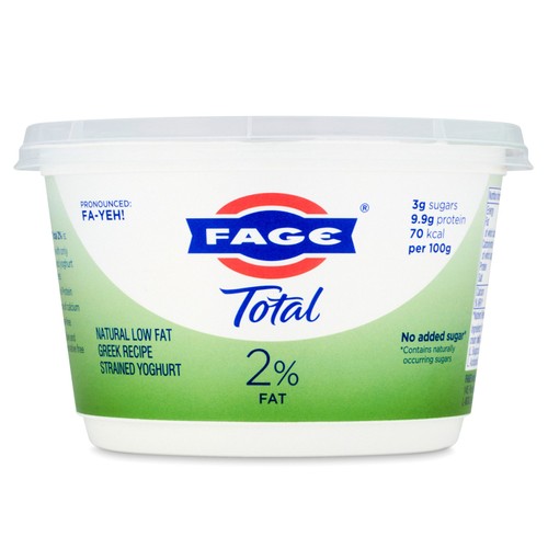 Fage Total 2% Fat Natural Low Fat Greek Recipe Strained Yoghurt 