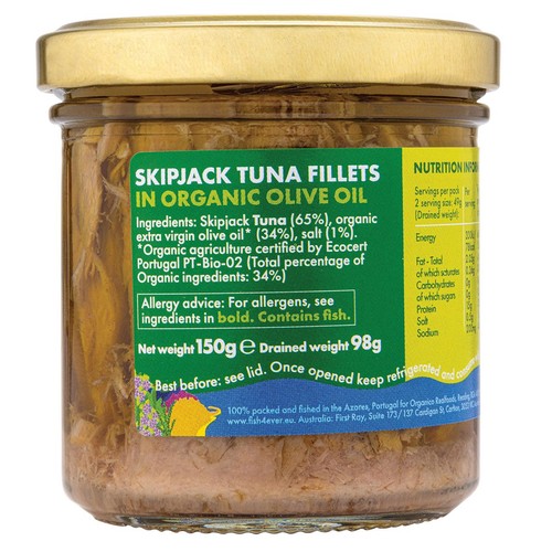 Fish 4 Ever Azores Tuna Fillets in Organic Olive Oil