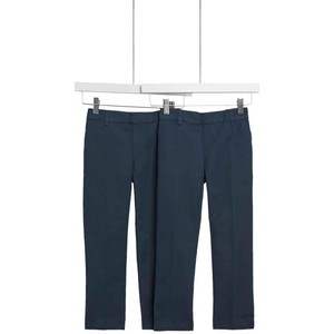 Boys Regular Leg Adjustable Hem Trousers, 4-5 Years, Navy