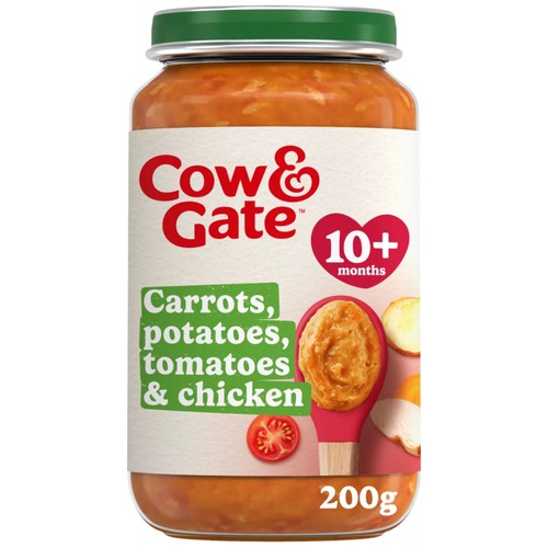 Cow & Gate Carrot Chicken Tomato & Potato Baby Food Meal Jar 10+ Months