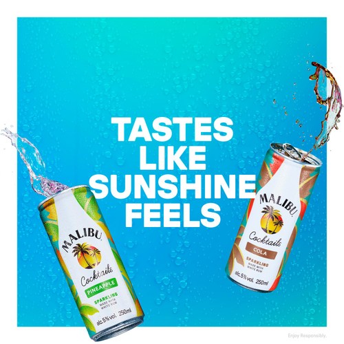 Malibu Coconut Rum & Pineapple Sparkling Cocktail Pre-Mixed Can