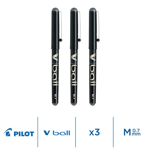 Pilot VBall 07 Liquid Ink Rollerball Pen - Medium - Black