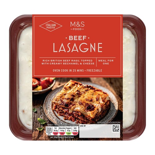 M&S Beef Lasagne Serves 1
