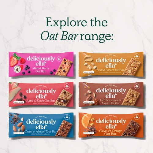 Deliciously Ella Mixed Berry Oat Bars 3 x 50g Multipack
