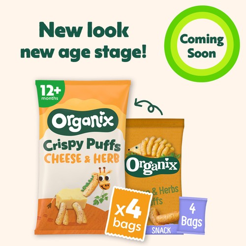 Organix Cheese & Herb Puffs Baby Snack Multipack 12+ Months