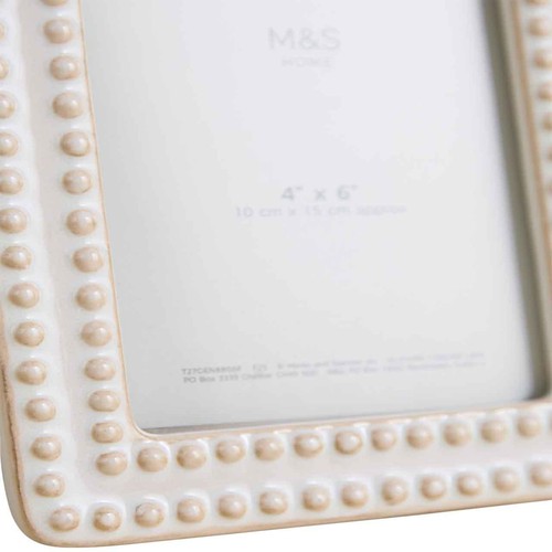M&S Ceramic Bobble Photo Frame 4x6 inch, Cream