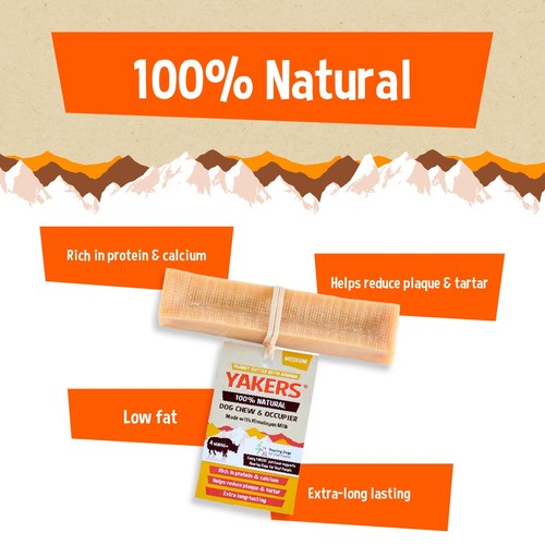 Yakers Peanut Butter & Banana Medium Dog Chew